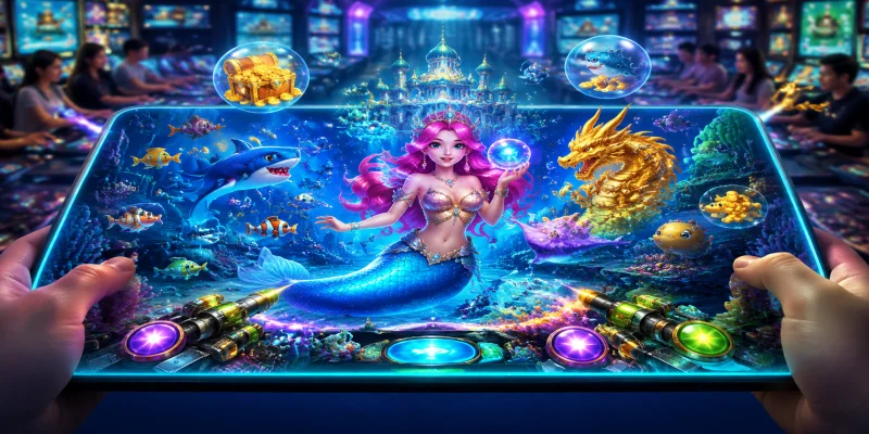 Giao diện sảnh game bắn cá nhân ngư đầy màu sắc với tỷ lệ thưởng hấp dẫn tại nhà cái LC88