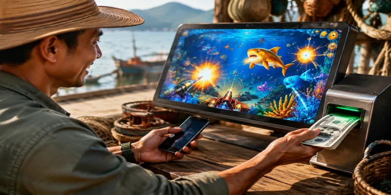 Ngư thủ thực hiện thao tác rút tiền thắng cược nhanh chóng trên hệ thống bảo mật của LC88